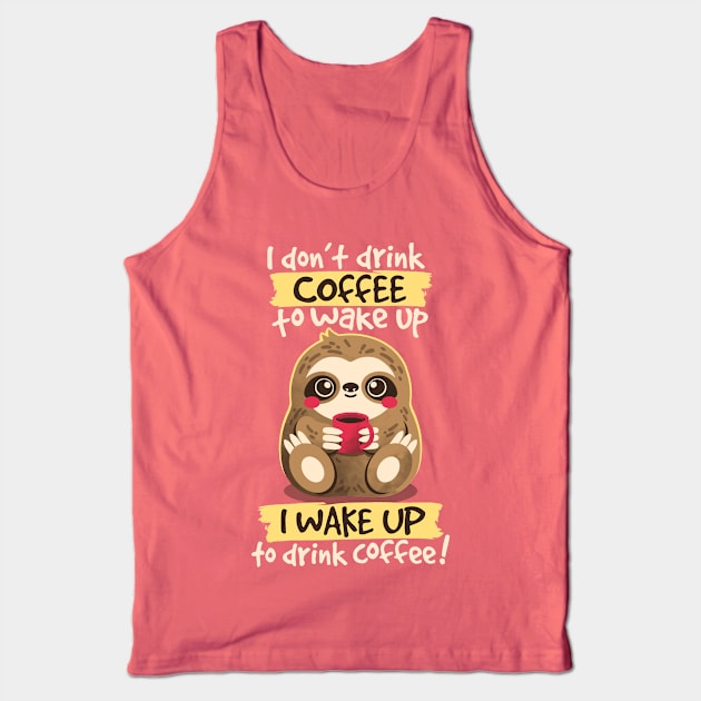 Coffee sloth Tank Top by NemiMakeit